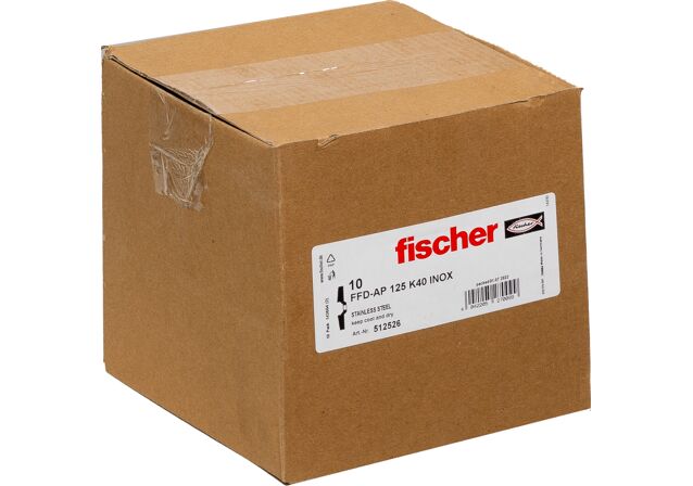 Συσκευασία: "fischer FFD-AP 125 K40 Φτερωτός δίσκος λείανσης inox"
