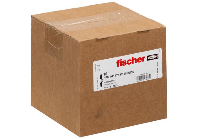 Συσκευασία: "fischer FFD-AP 125 K120 Φτερωτός δίσκος λείανσης inox"