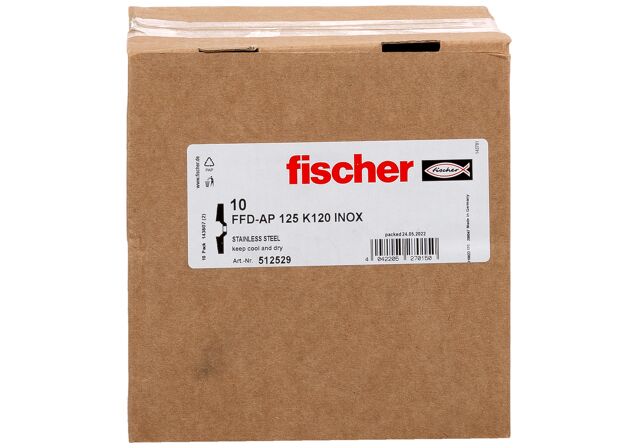 Packaging: "fischer flap disc FFD-AP 125 K120 INOX"