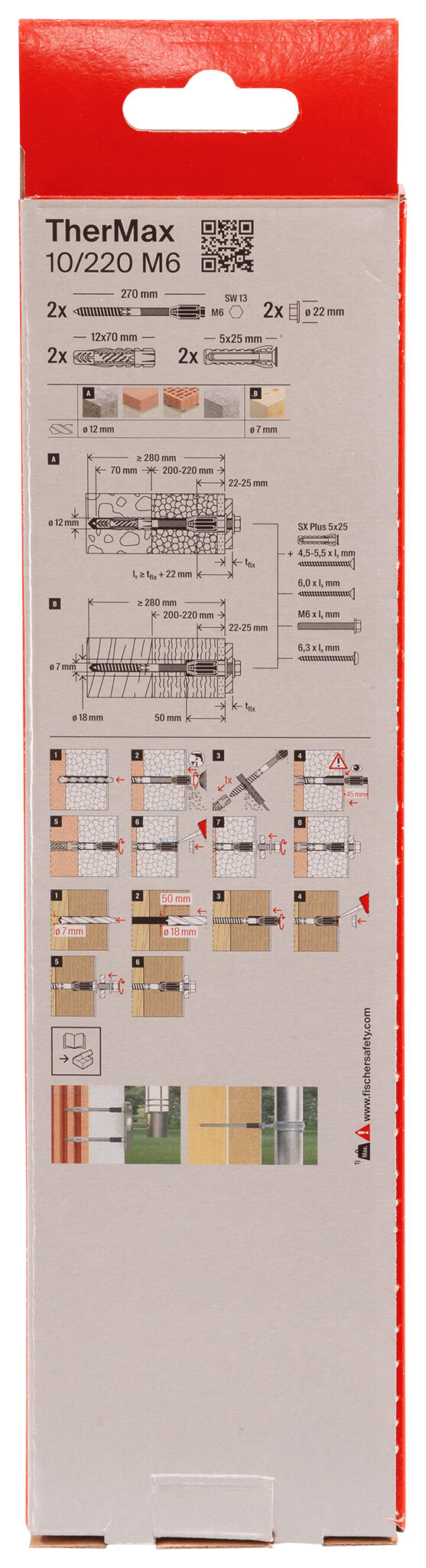 Packaging: "fischer stand-off installation TherMax 10/220 M 6 (2)"