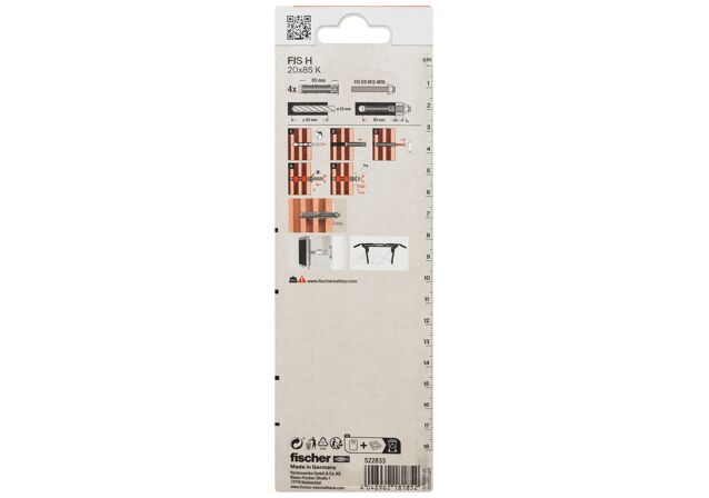 Packaging: "fischer Injection anchor sleeve FIS H 20 x 85 K plastic SB-card"