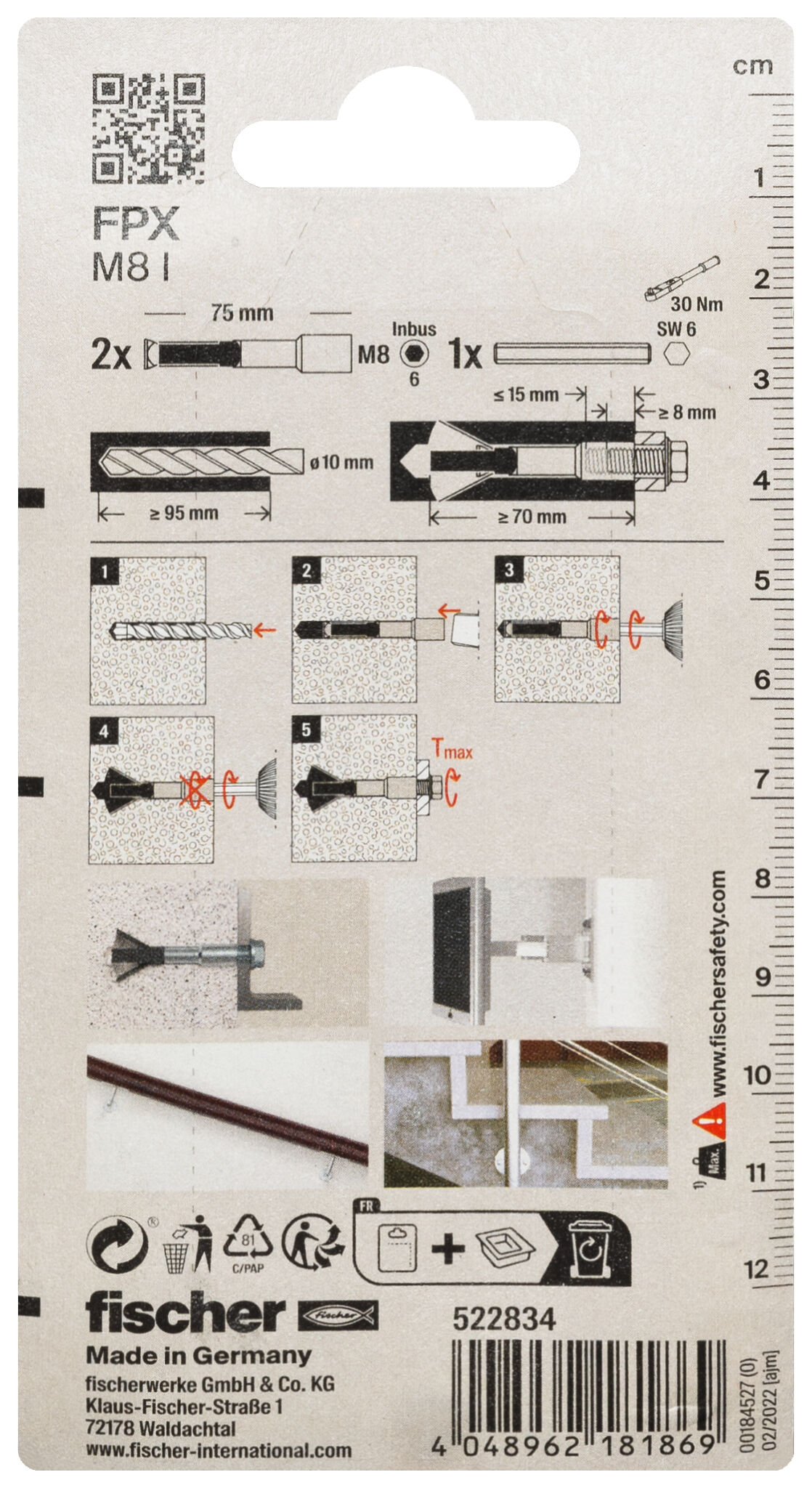 Packaging: "fischer Aircrete anchor FPX-M8 I K NV"