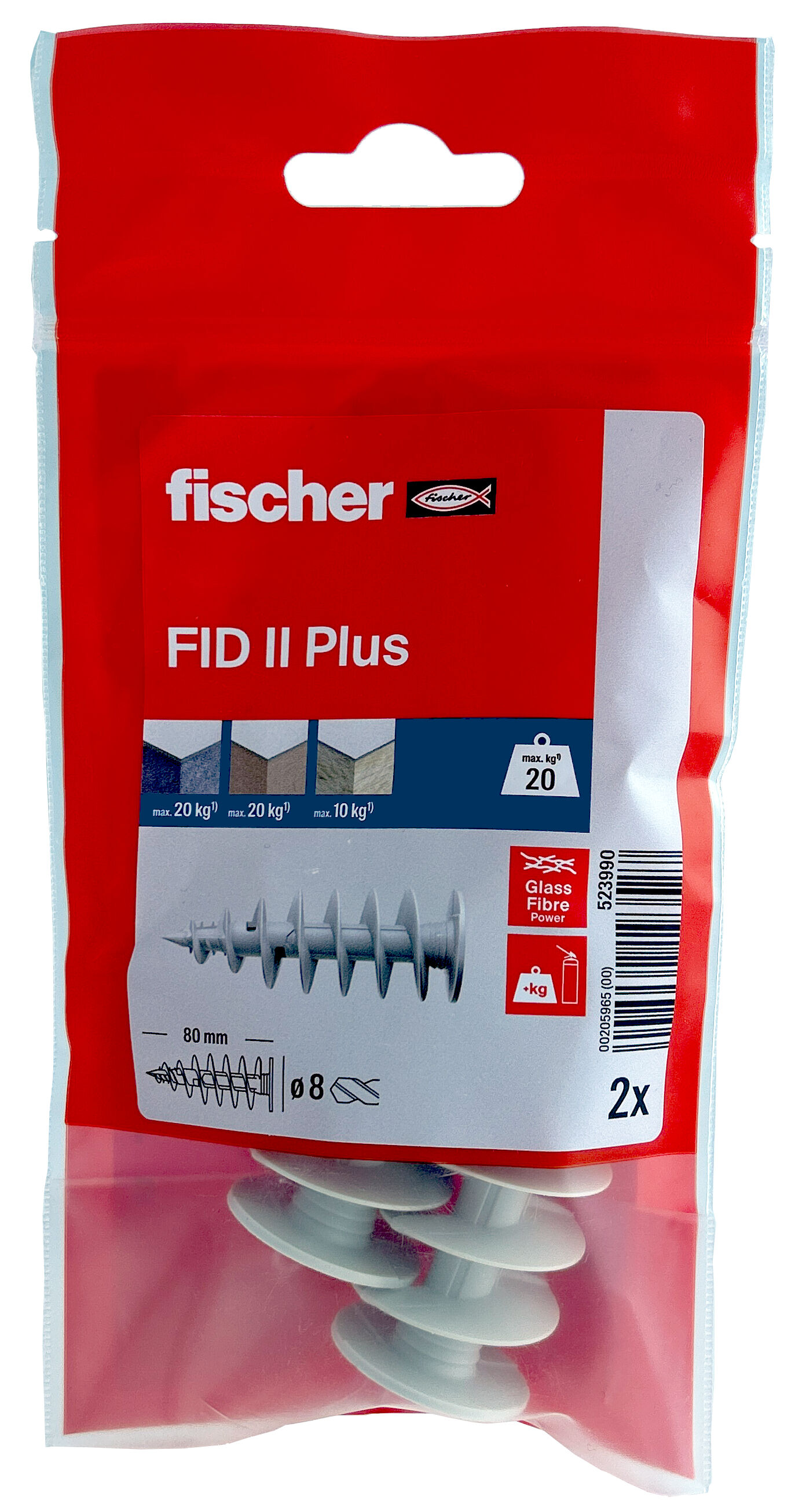 Cheville nylon FID II Plus 2B pour fixation dans panneaux d