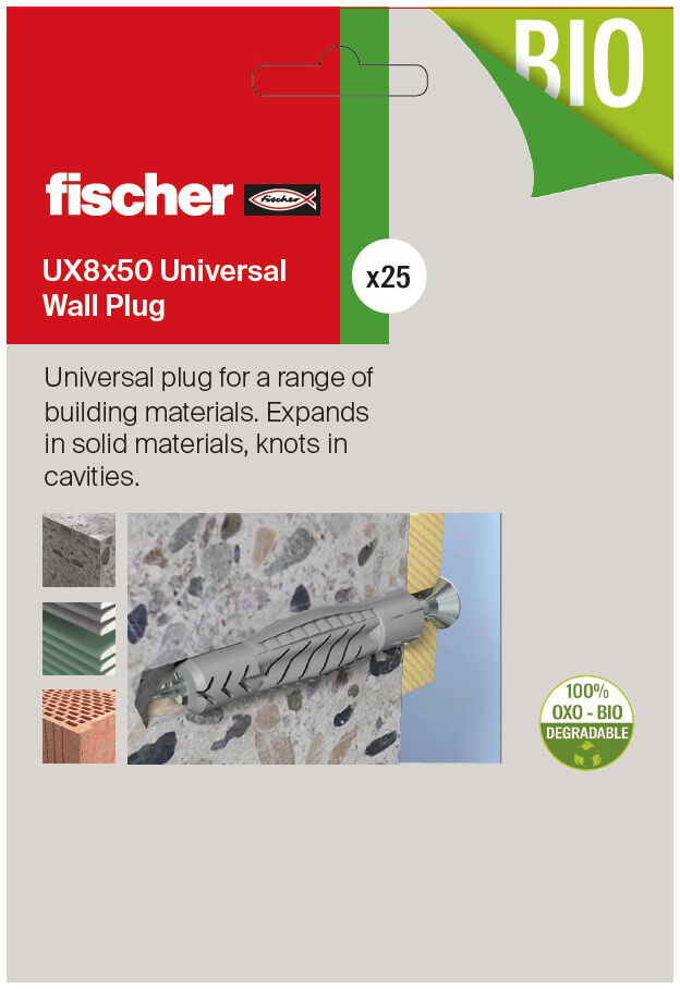 Packaging: "UX 8 x 50 Universal Wall Plug x 25"