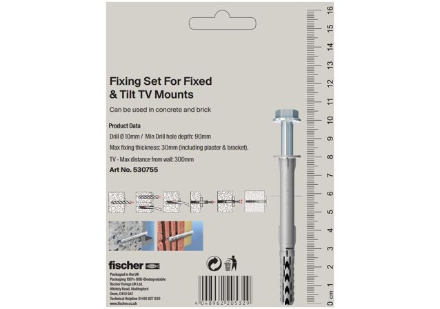 Packaging: "Fix Set for Fixed and Tilt TV Mounts"