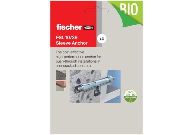 Packaging: "fischer sleeve anchor FSL 10/39 B"