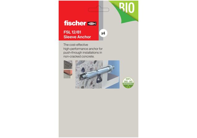 Packaging: "fischer sleeve anchor FSL 12/81 B"