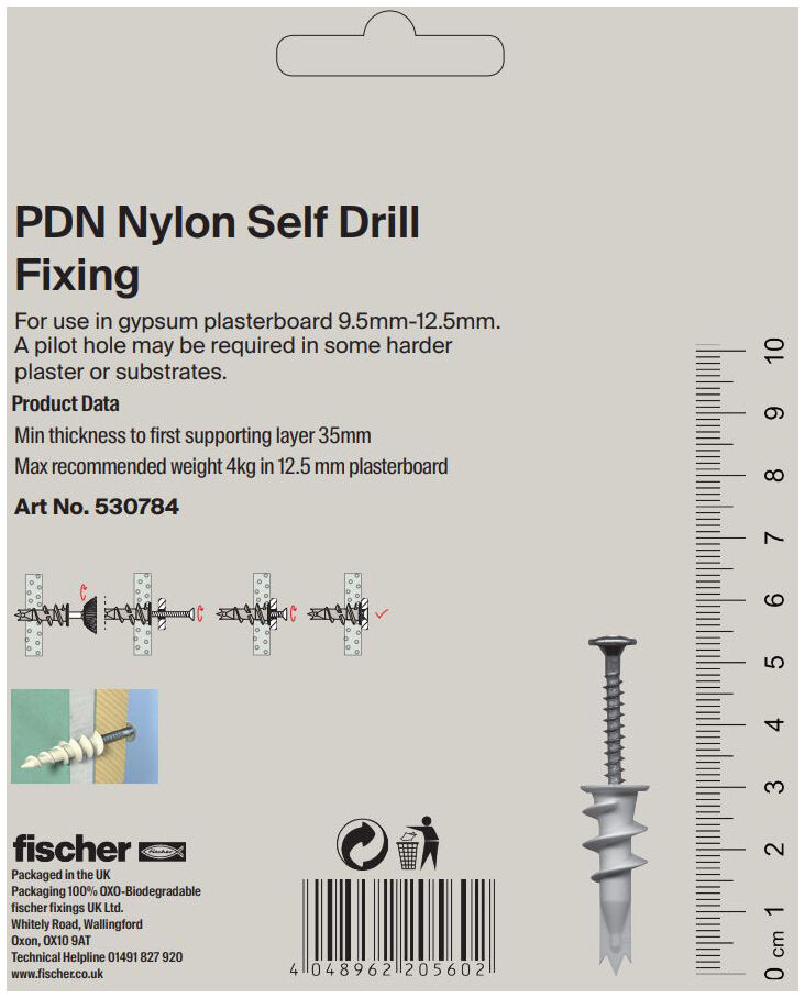 Packaging: "PDN Self Drill Nylon Fixing"