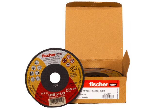 Packaging: "fischer Kesme diski FCD-FP 125x1,0x22,23 plus"