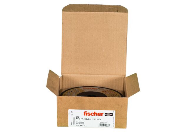 Packaging: "fischer cutting disc FCD-FP 150 x 1,5 x 22,23 plus"
