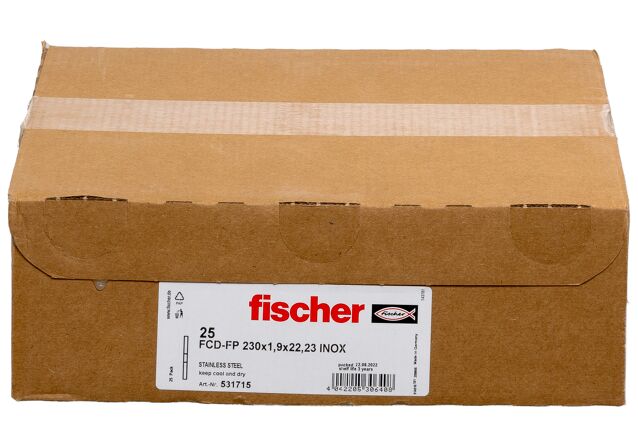 Packaging: "fischer Kesme diski FCD-FP 230x1,9x22,23 plus"