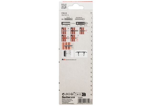 Packaging: "Tamis d'injection plastique FIS H 16 x 130 K en plastique"