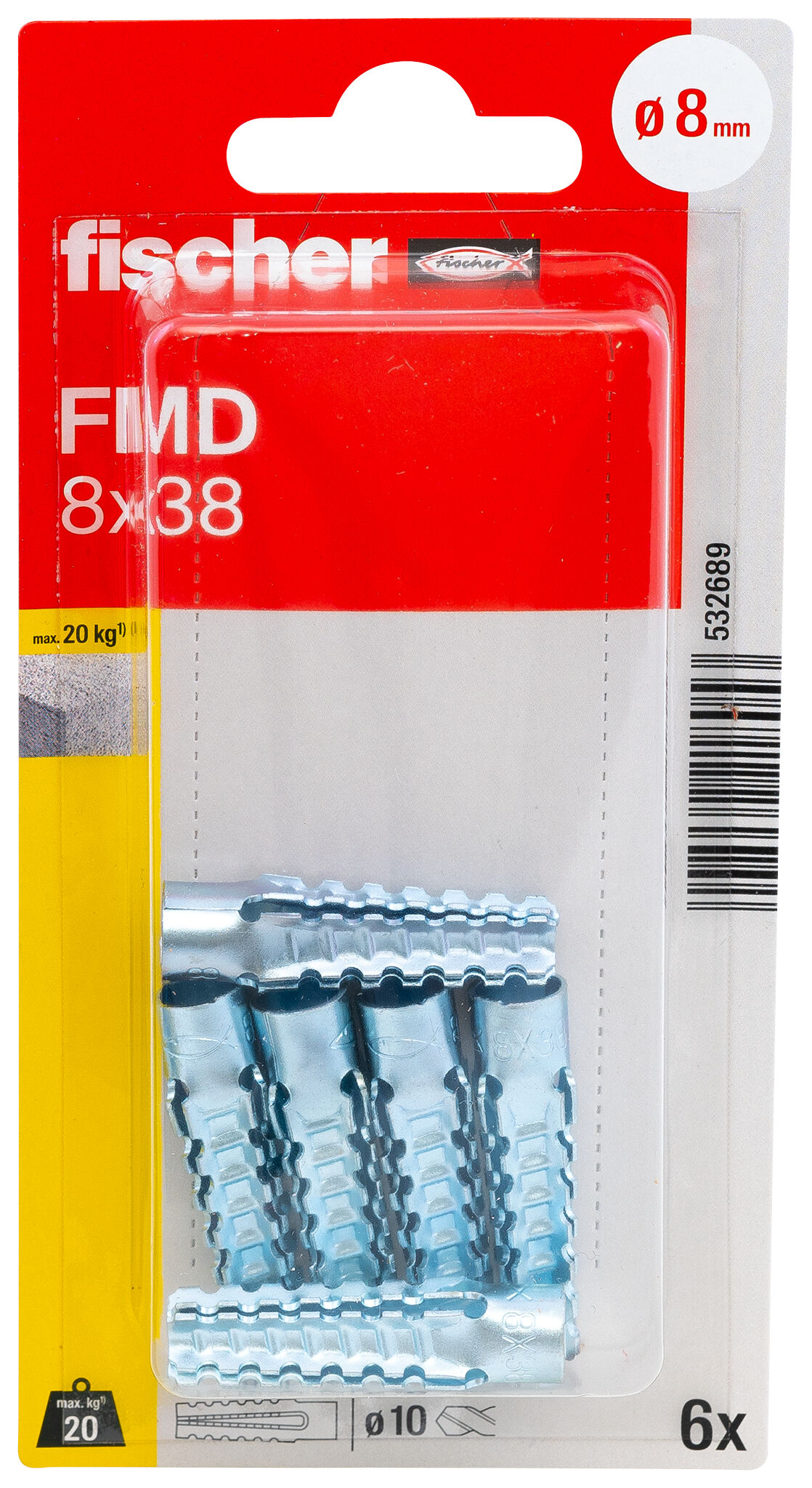 Packaging: "fischer Metal expansion anchor FMD 8 x 38"