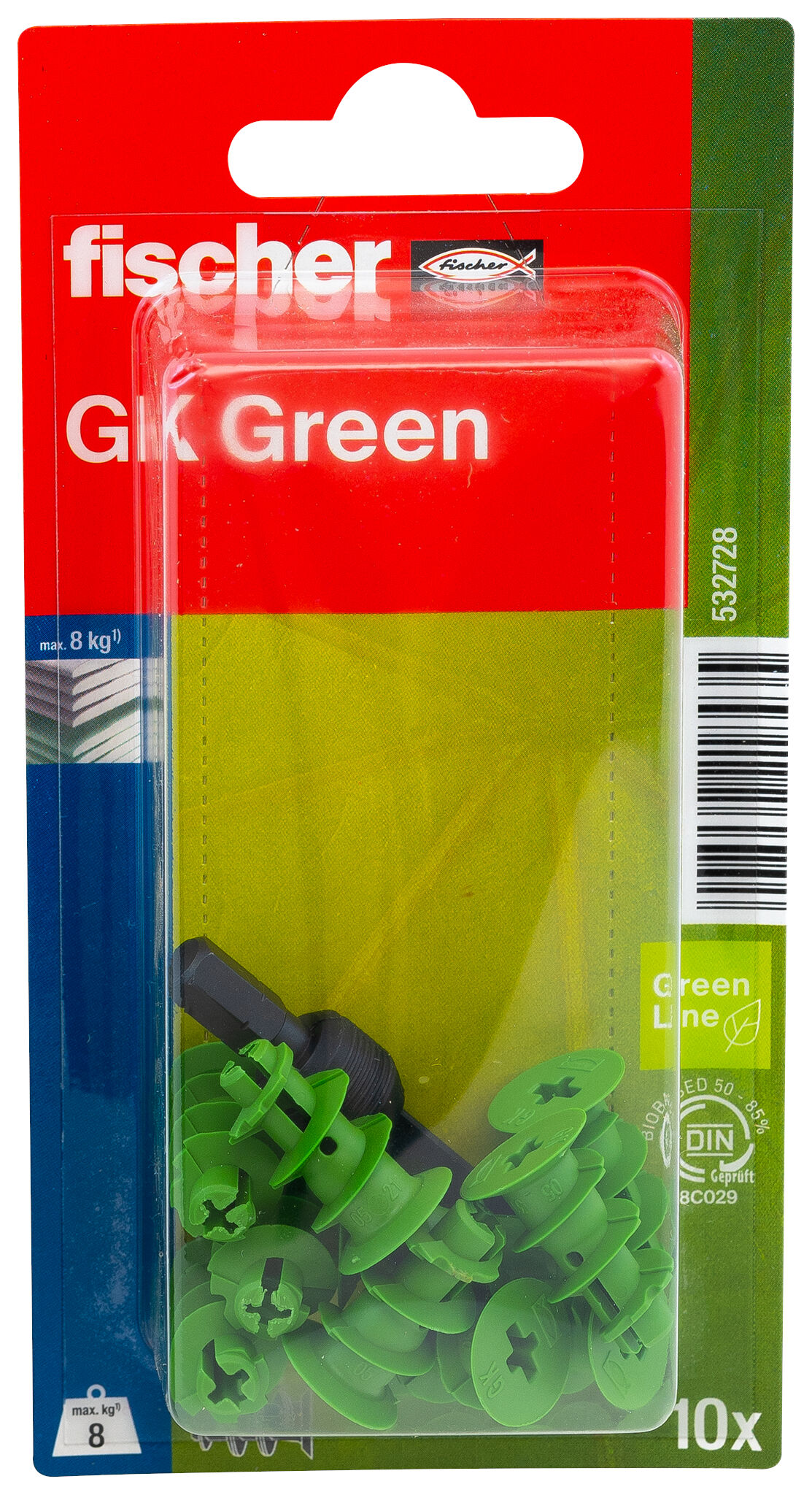 Packaging: "fischer Plasterboard fixing GK Green"