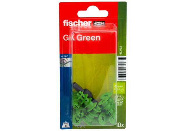 Verpackung: "fischer Gipskartondübel GK Green"