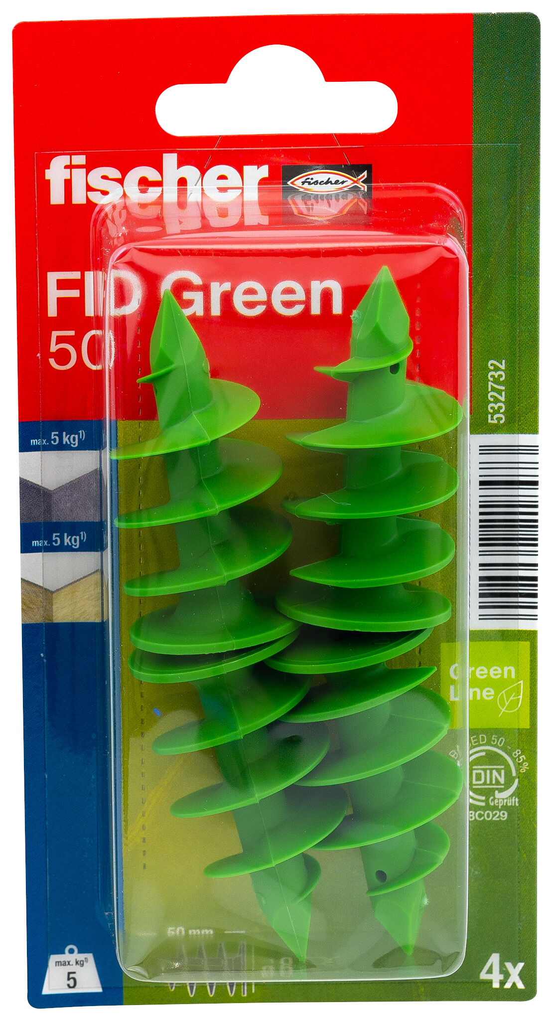 Packaging: "fischer Insulation fixing FID Green 50 K"
