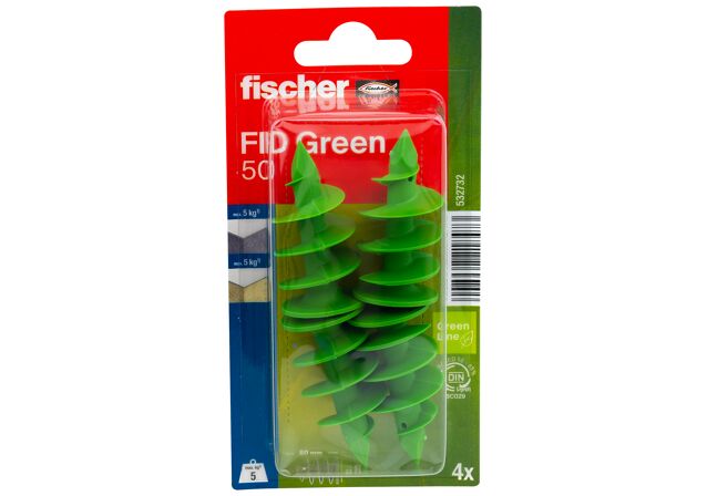 Packaging: "fischer isolatiemateriaalplug FID Green 50"