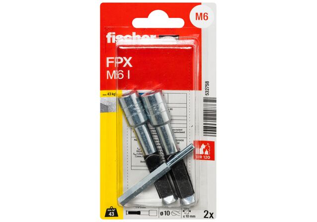 Packaging: "fischer gazbeton ankraj FPX-I M6 SB kart"
