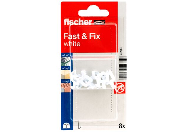 Συσκευασία: "fischer Fast & Fix Άγκιστρο τοίχου Λευκό σε blister"