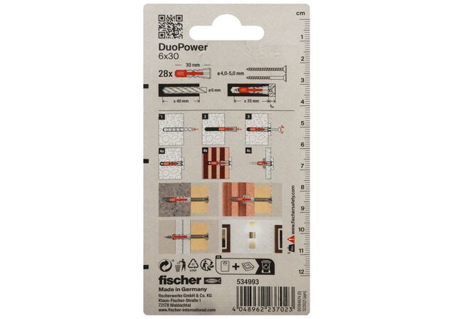 Packaging: "fischer DuoPower 6x30"