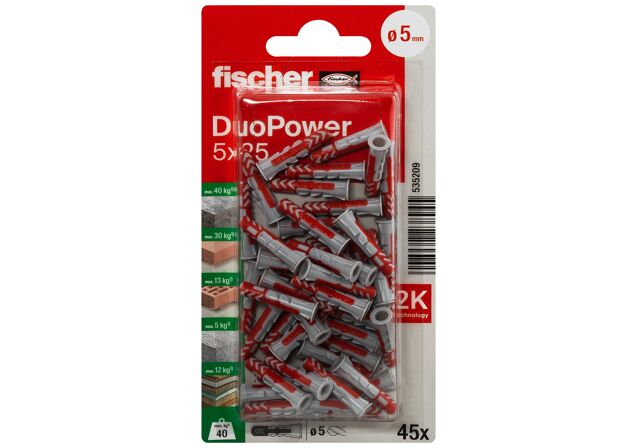 Packaging: "fischer DuoPower 5 x 25"