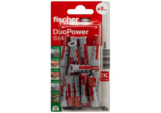 Packaging: "fischer DuoPower 8 x 40"