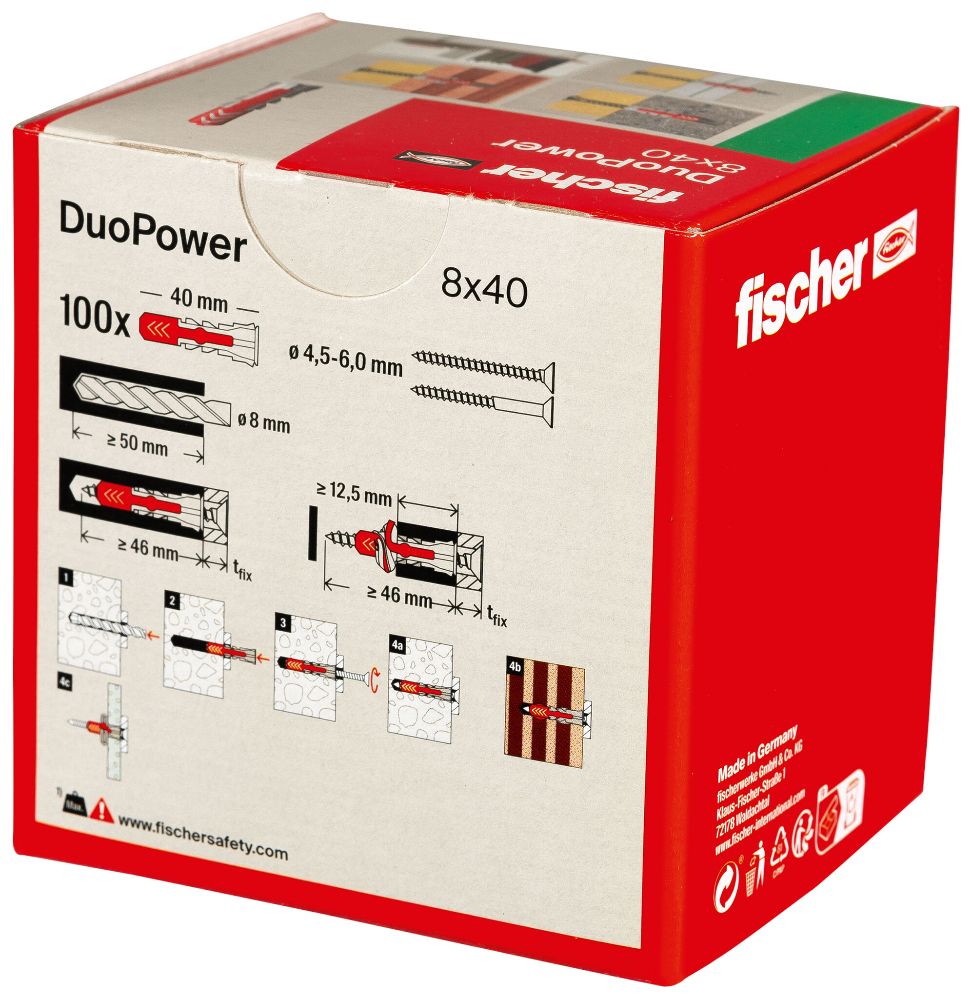 Packaging: "fischer DuoPower 8 x 40"