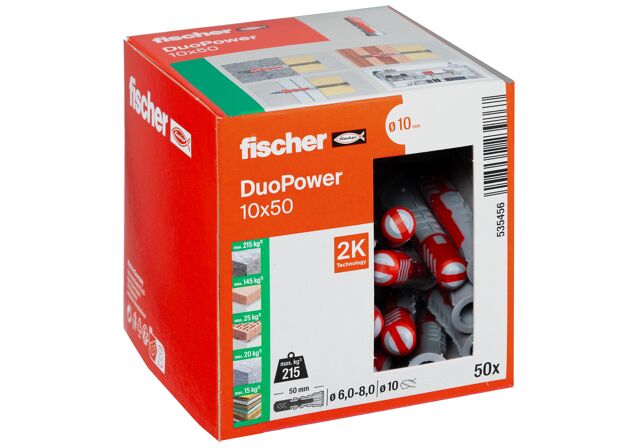 Packaging: "fischer DuoPower 10 x 50 LD"