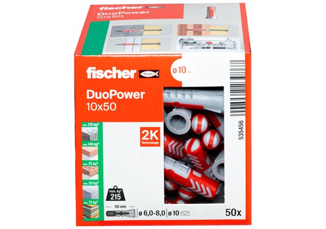 Emballasje: "fischer DuoPower universalplugg 10 x 50 DIY (NOBB 60130865)"