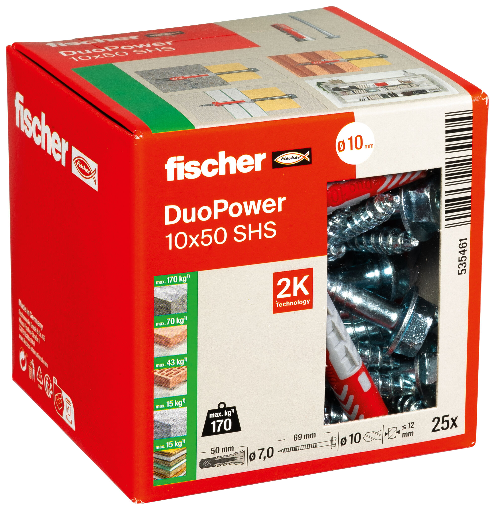 fischer DuoPower 10 x 50 S with safety screw