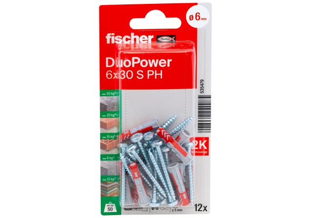 Packaging: "fischer DuoPower 6 x 30 S PH"