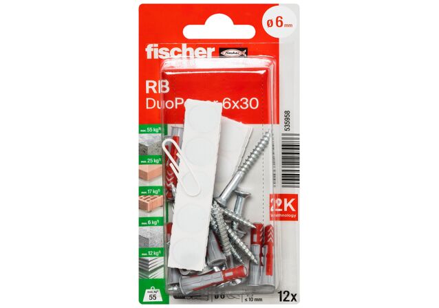 Packaging: "fischer Shelf fixing DuoPower 6 x 30"