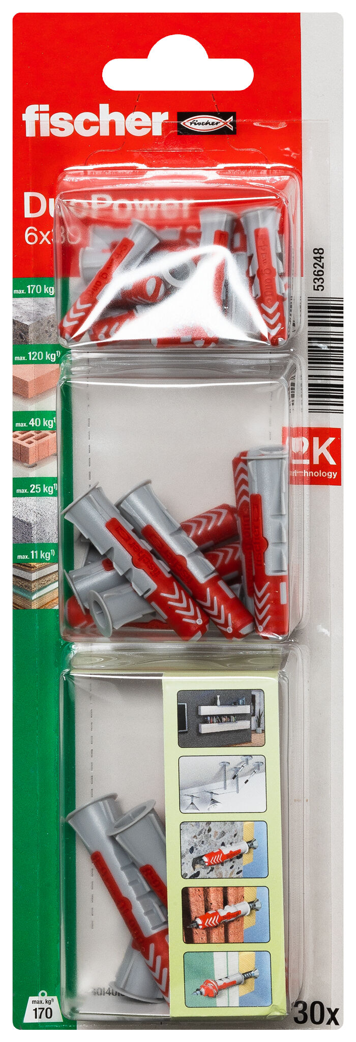 Packaging: "fischer DuoPower 6 / 8 / 10"