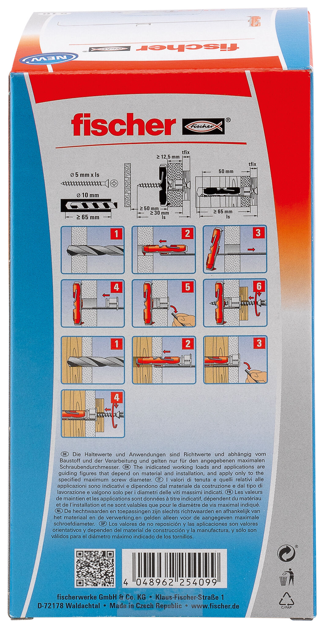 Packaging: "fischer DuoTec 10"