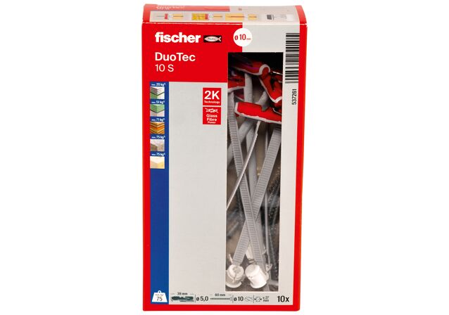 Συσκευασία: "fischer DuoTec 10 S Βύσμα/βίδα για λεπτότοιχα υλικά"