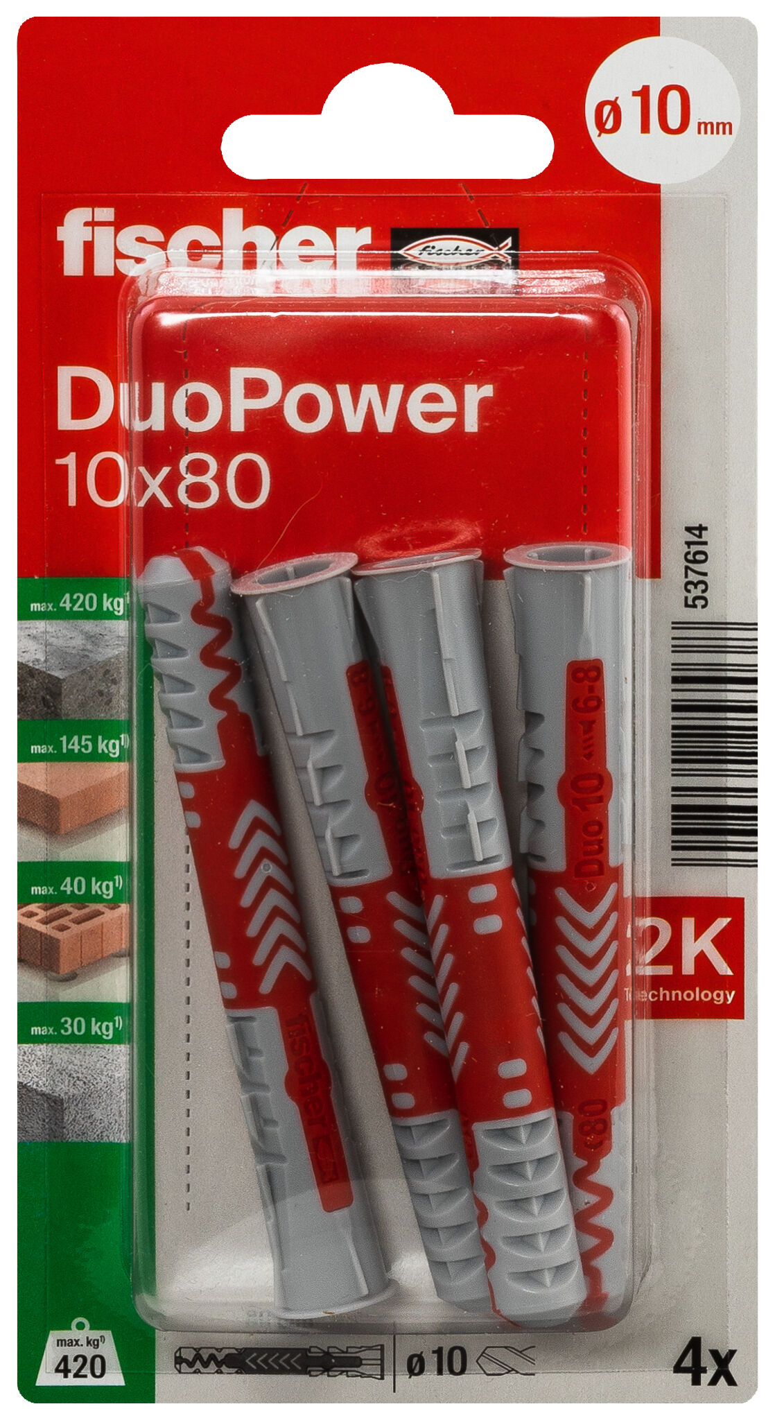 Packaging: "fischer DuoPower 10x80"