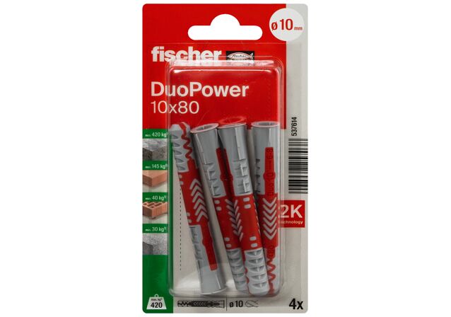 Verpackung: "fischer DuoPower 10 x 80"