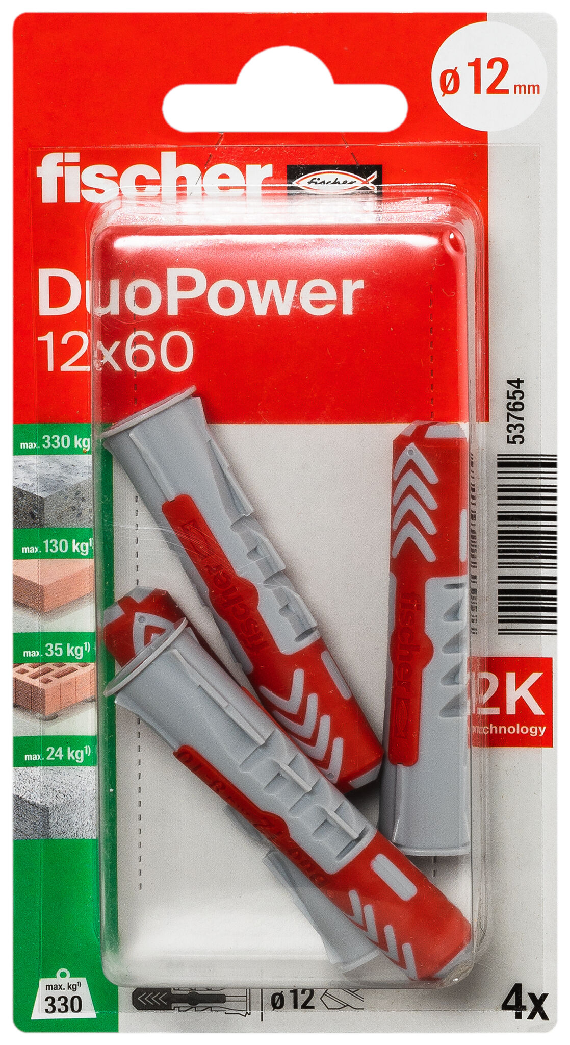 Packaging: "fischer DuoPower 12 x 60"