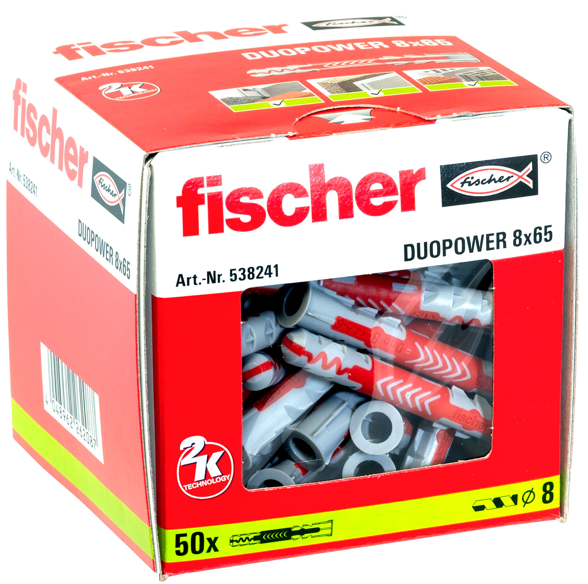 Packaging: "fischer DuoPower 8 x 65"