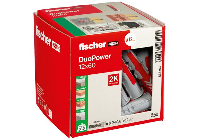 Συσκευασία: "fischer DuoPower 12X60 Νάιλον βύσμα"
