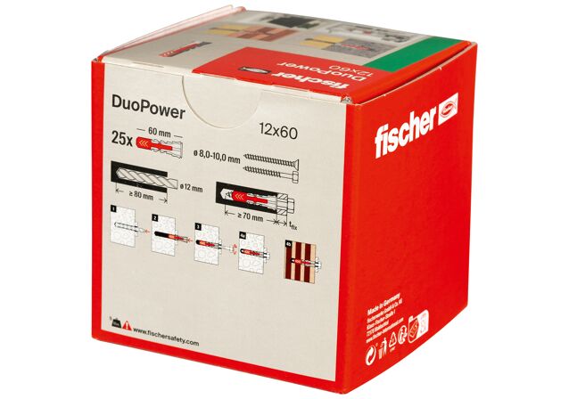Συσκευασία: "fischer DuoPower 12X60 Νάιλον βύσμα"