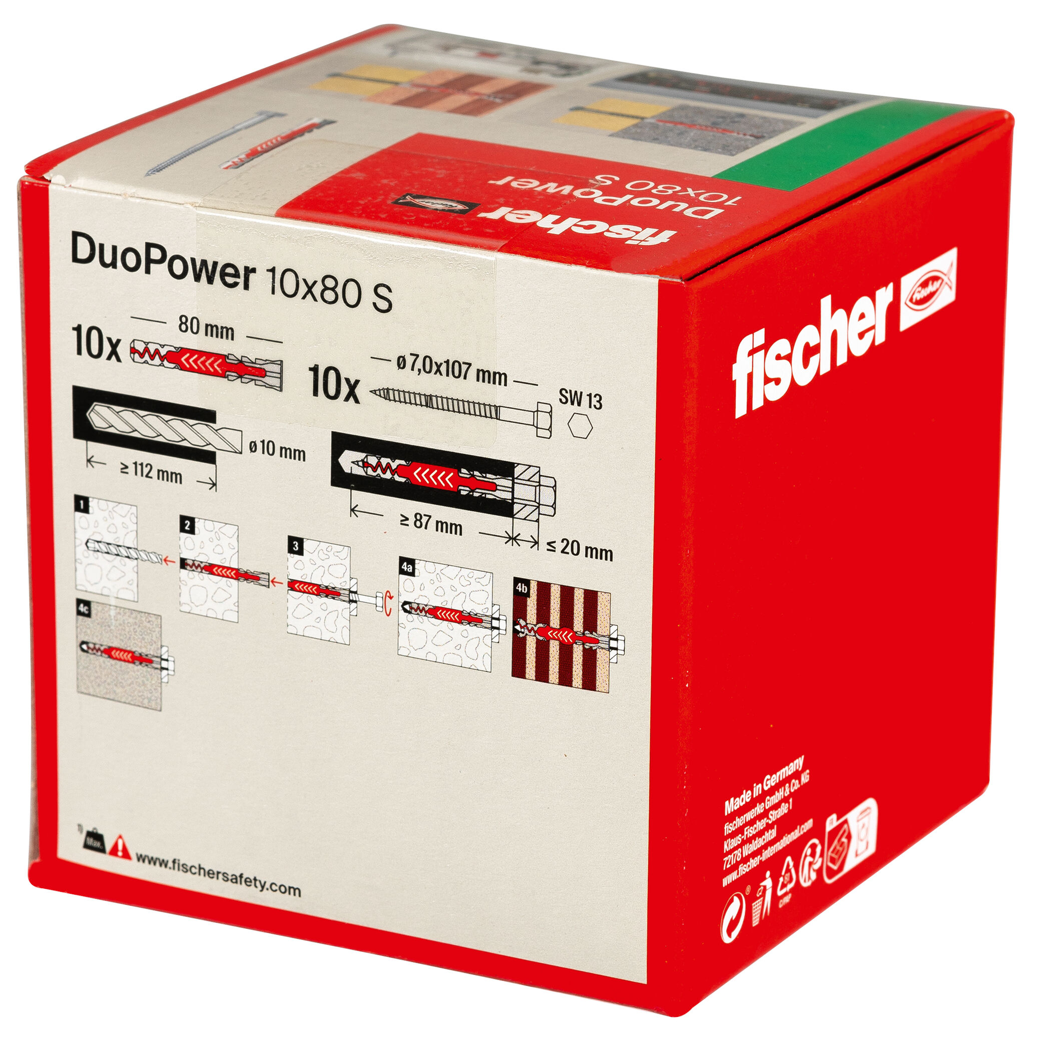 Packaging: "fischer DuoPower 10 x 80 S"