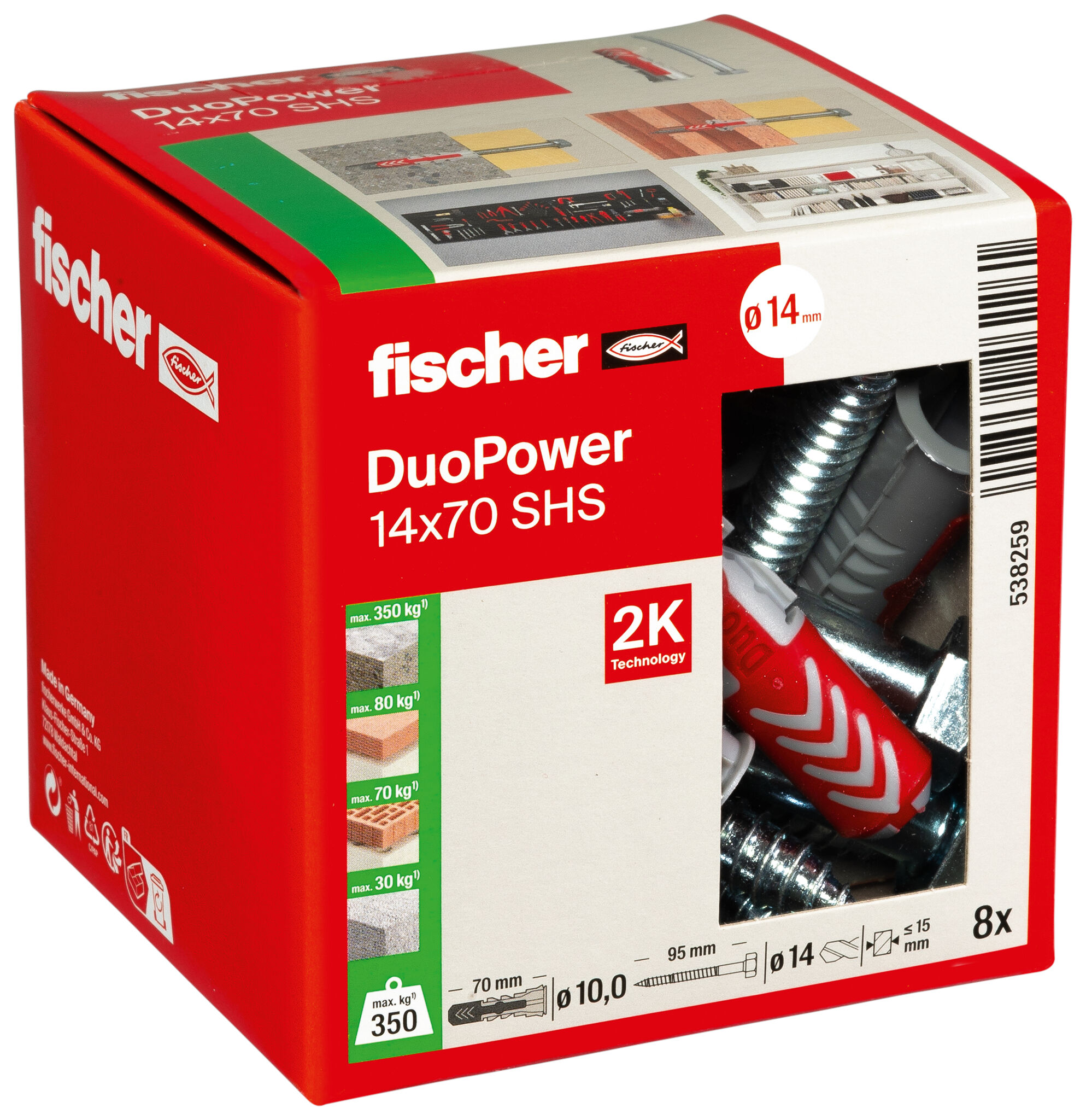 Packaging: "fischer DuoPower 14 x 70 S"