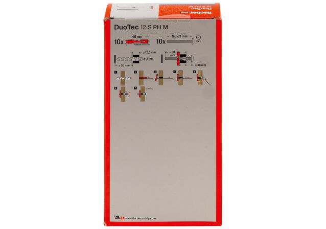Packaging: "fischer DuoTec 12 S PH panhead screw"