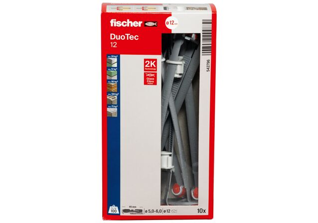 Συσκευασία: "fischer DuoTec 12 Βύσμα για λεπτότοιχα υλικά"