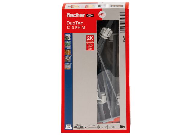 Packaging: "fischer DuoTec 12 S PH tornillo de cabeza plana"