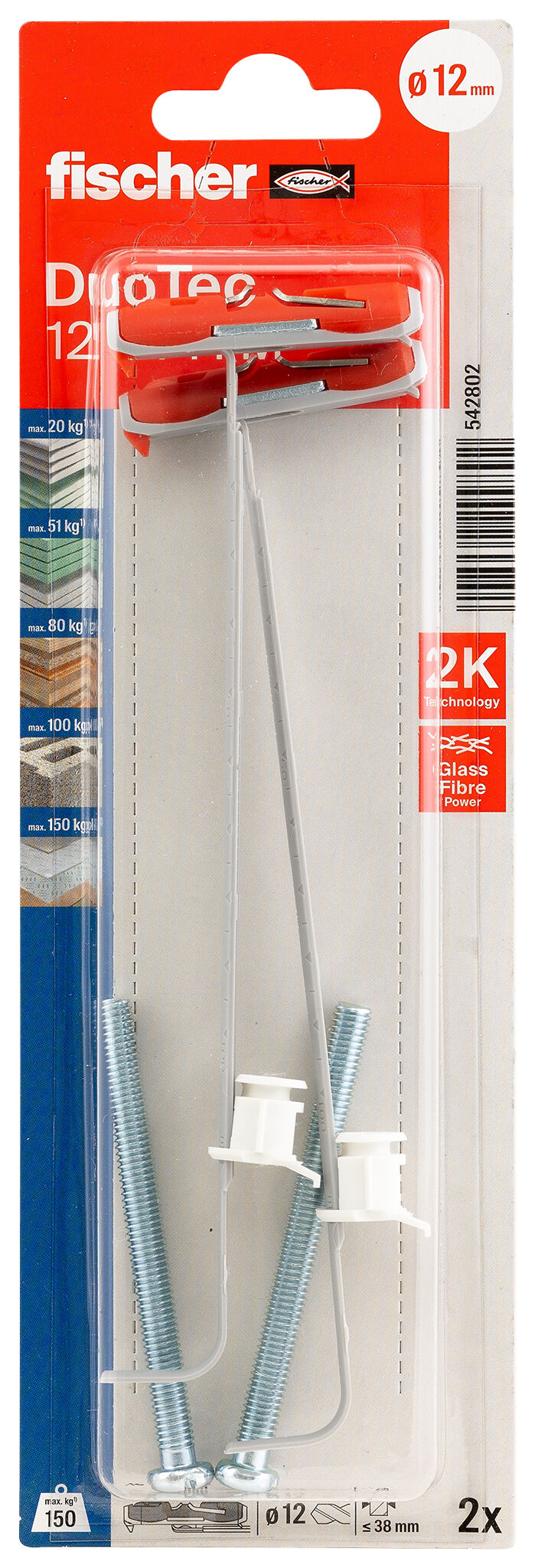 Packaging: "fischer DuoTec 12 S PH panhead screw"