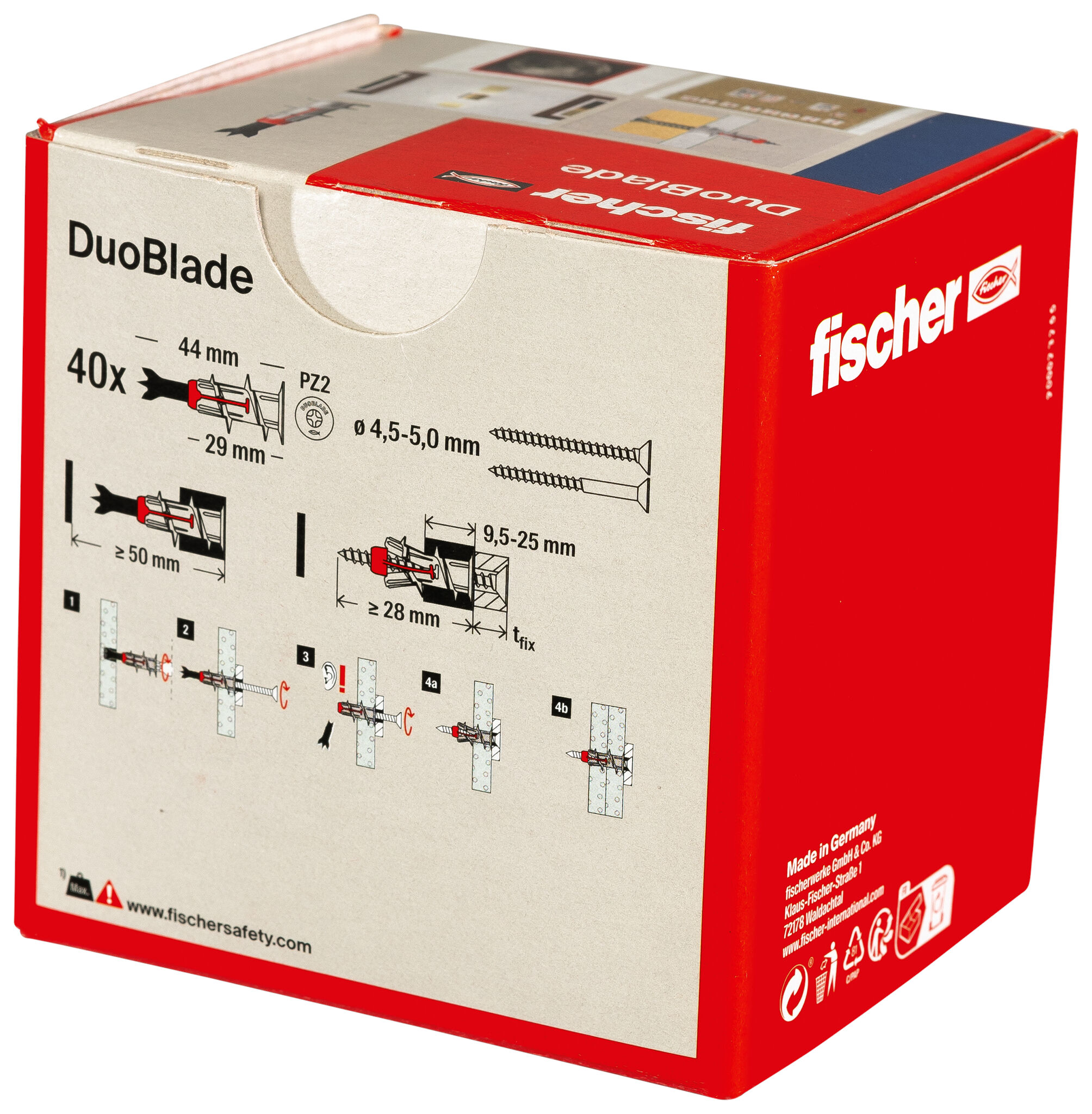 Packaging: "fischer Plasterboard fixing DuoBlade"