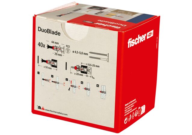 Emballasje: "fischer gipsplugg DuoBlade (NOBB 60130873)"