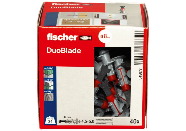 Emballasje: "fischer gipsplugg DuoBlade (NOBB 60130873)"